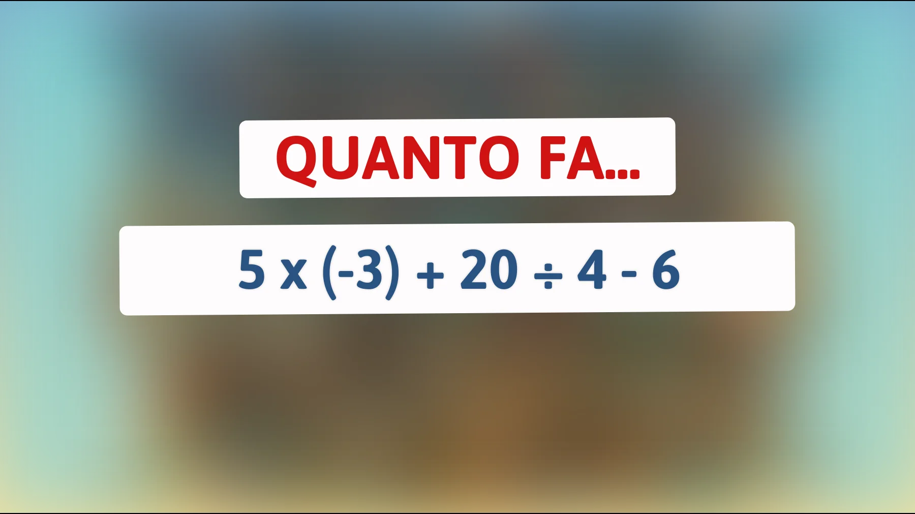 Scopri se sei un vero genio risolvendo questo semplice calcolo matematico che mette in difficoltà il 90% delle persone! Pronto a fare il test?"