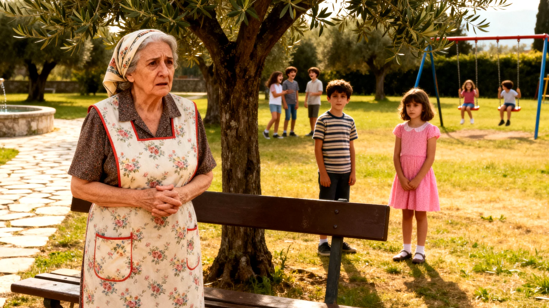 La nonna si preoccupa perché i suoi nipoti bambini sono molto timidi e tendono a isolarsi socialmente, evitando il contatto con altri coetanei durante le visite al parco o le feste di famiglia"