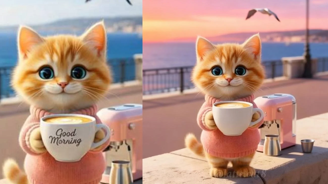 Buongiorno da latte#lattecat #goodmorningvideo #Catbrewingcoffee #WarmHealing"