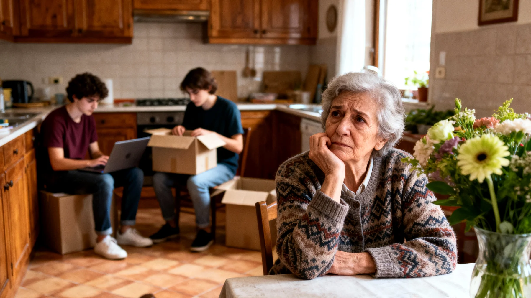 Una nonna si sente impotente nel supportare i suoi nipoti giovani adulti che stanno attraversando cambiamenti importanti (trasferimenti, scelte universitarie, nuovi lavori, relazioni sentimentali) e fatica a trovare il giusto equilibrio tra offrire consigli basati sulla sua esperienza e rispettare la loro autonomia decisionale, temendo di apparire invadente o al contrario troppo distaccata in un momento delicato delle loro vite."